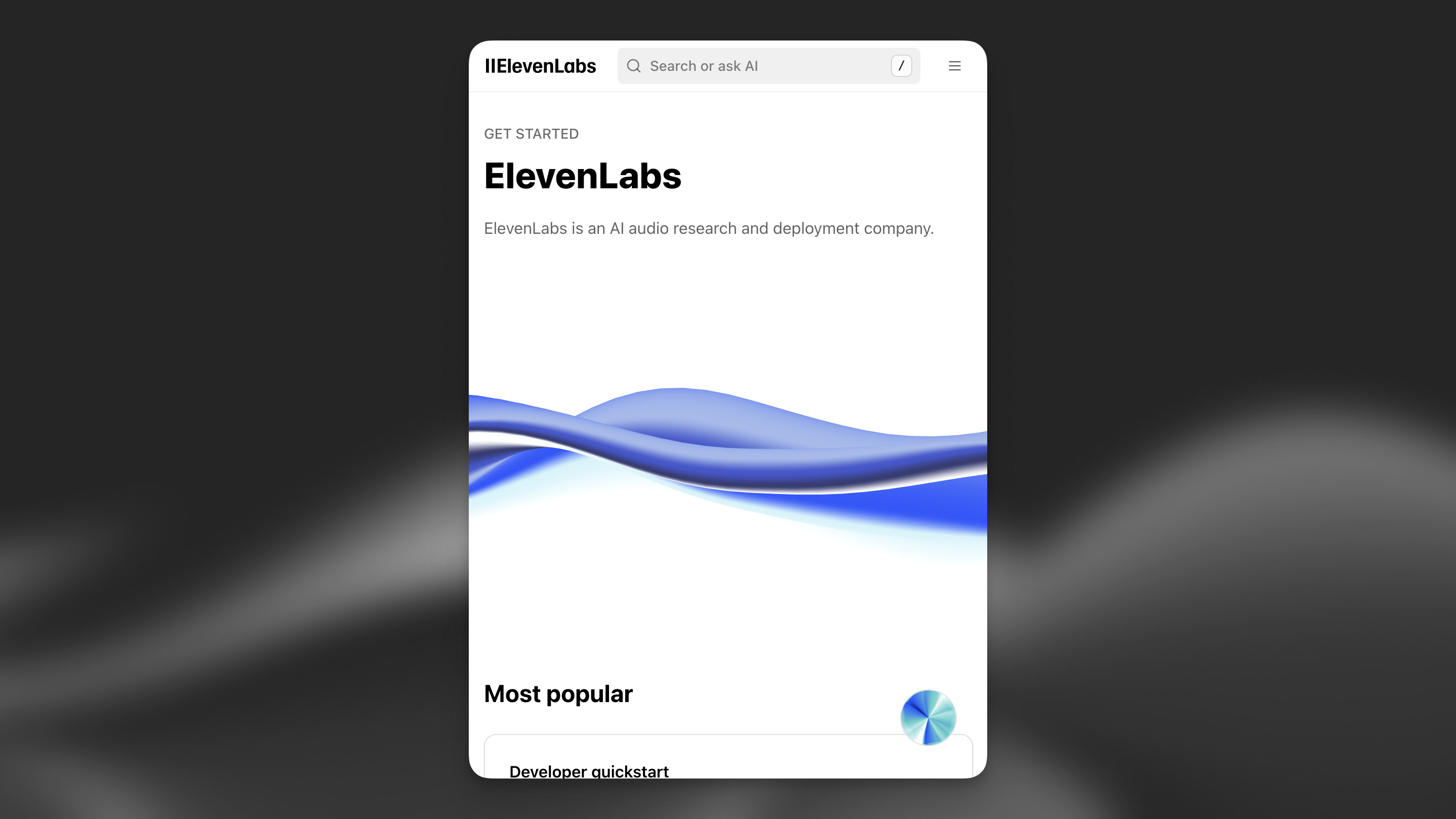 ElevenLabs documentation agent Alexis on mobile