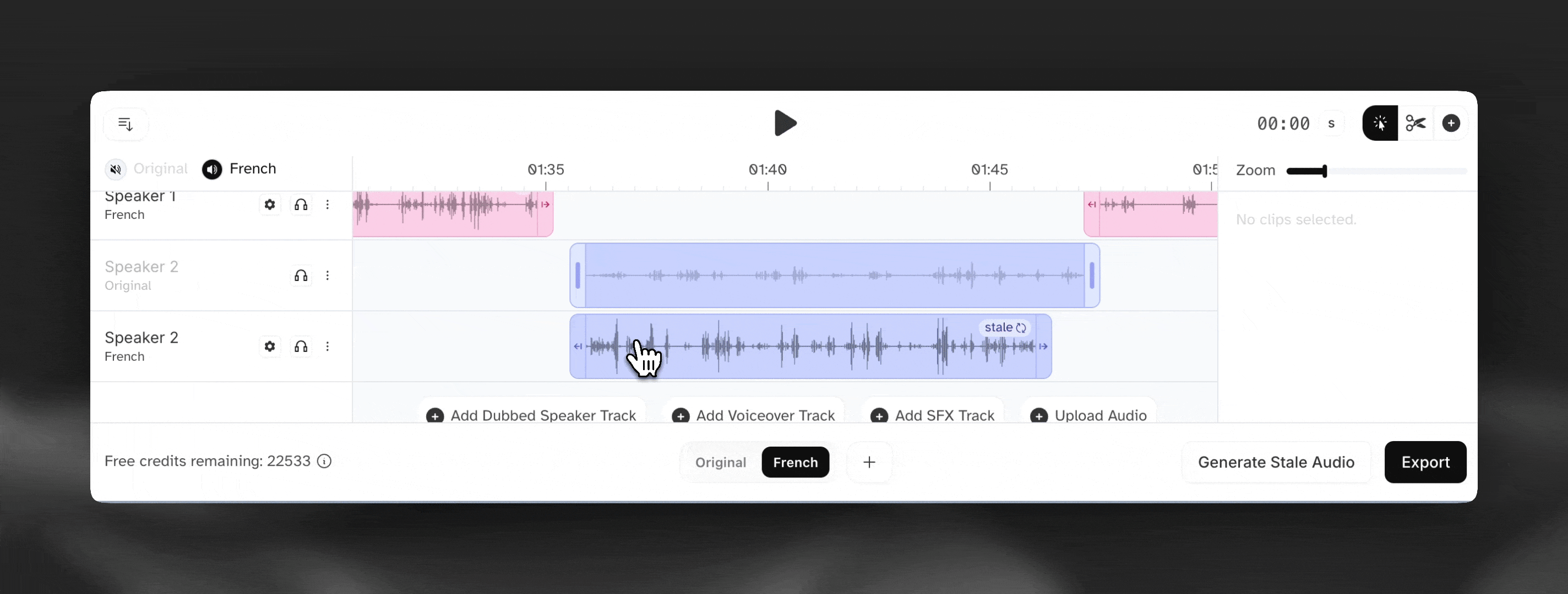 Dubbing Studio Voice Settings