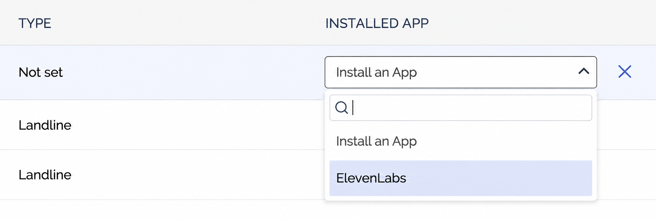 ExoPhones: assign Installed App to a phone number