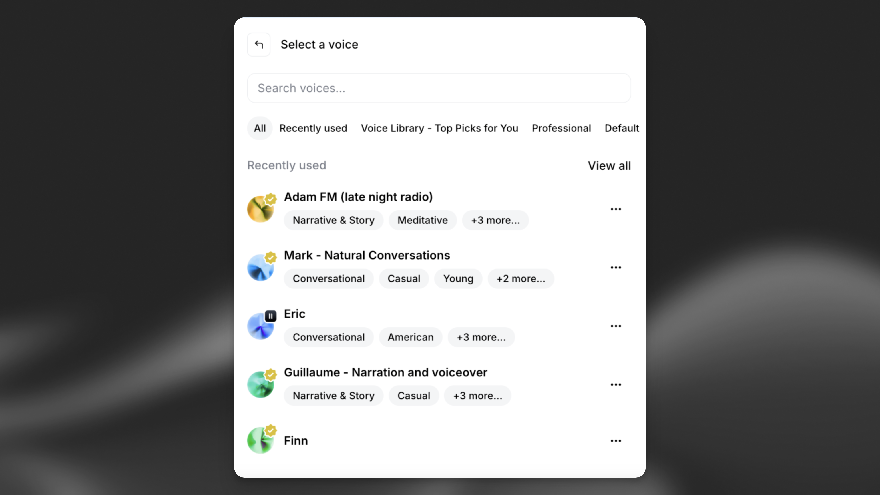 Text to Speech voice selection