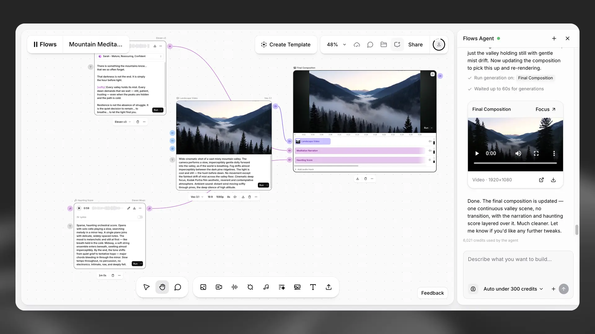 Completed flow with agent conversation
