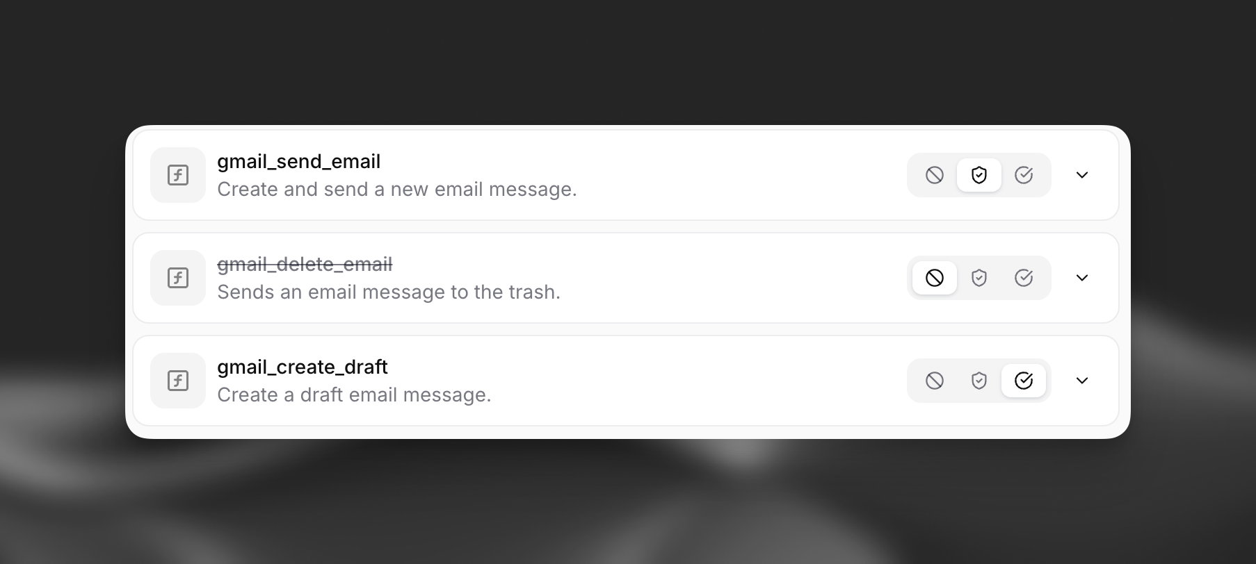 Fine-grained tool approval settings